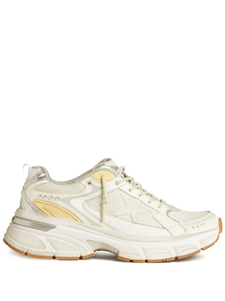 Sneakers Golden Goose star albi din piele si polyester