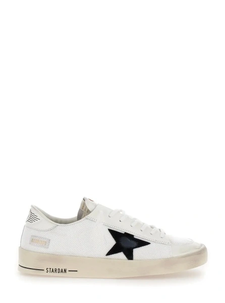 Sneakers Golden Goose 'Stardan' albi din piele si material textil