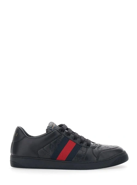 Sneakers Gucci negri din piele 'Screener'