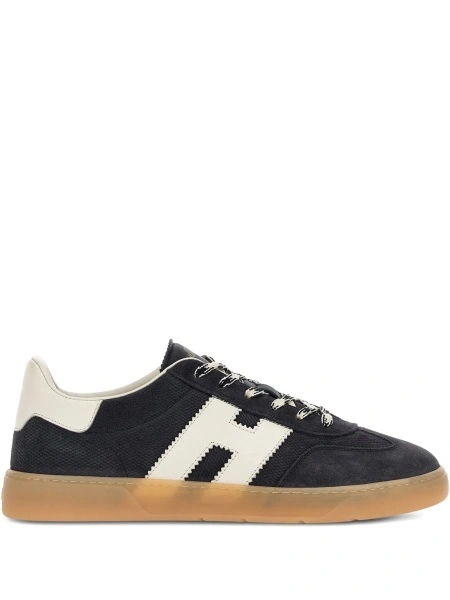 Sneakers Hogan albastri din piele intoarsa si piele