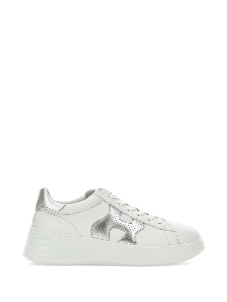 Sneakers Hogan albi din piele intoarsa