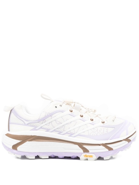 Sneakers Hoka One One albi din material textil si poliuretan