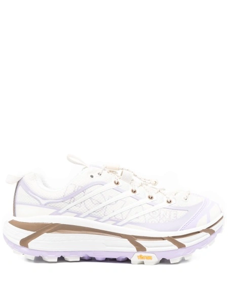 Sneakers Hoka One One albi din material textil si poliuretan