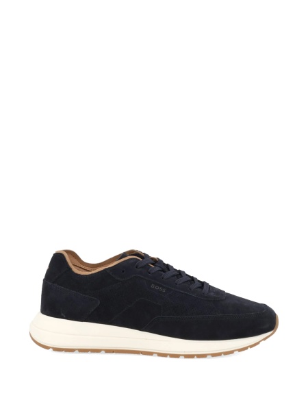 Sneakers Hugo Boss albastri din piele intoarsa
