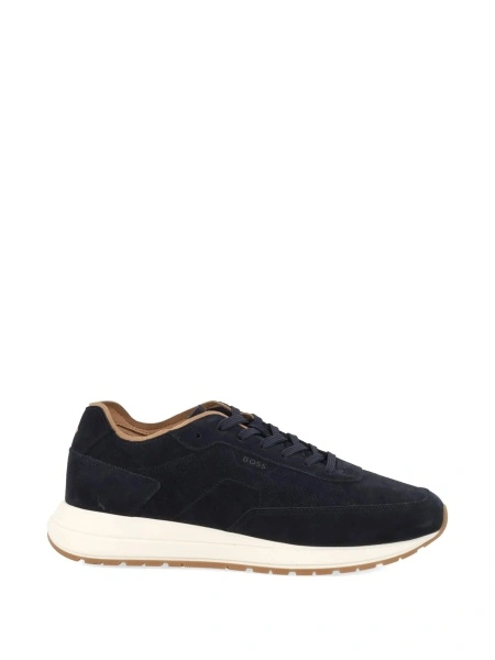 Sneakers Hugo Boss albastri din piele intoarsa