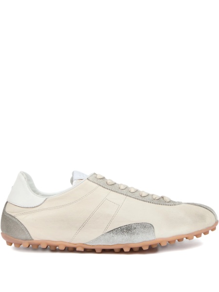 Sneakers Maison Margiela galbeni din piele intoarsa si piele