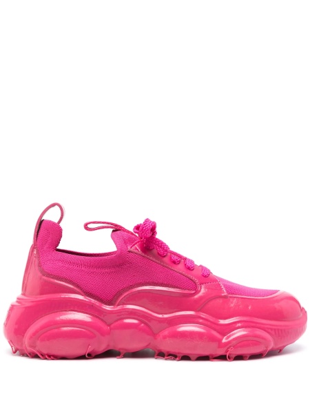 Sneakers Moschino roz din poliuretan si material textil