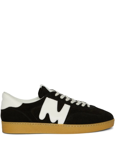 Sneakers MSGM negri din piele si piele intoarsa