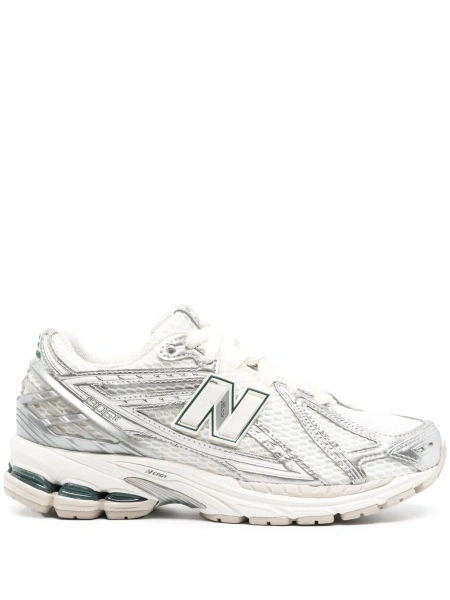 Sneakers New Balance argintii din material textil si piele