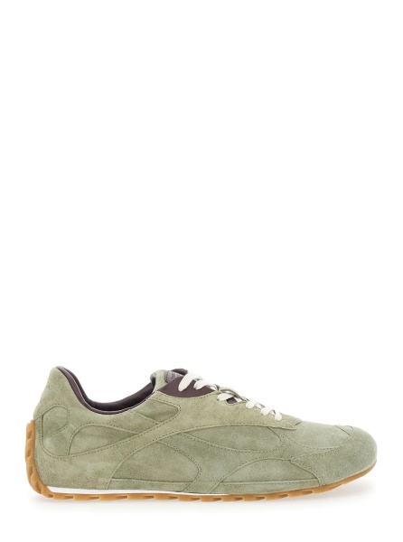 Sneakers 'Orbit' Khaki Sneakers with Logo Lettering on the Back in Suede for Men