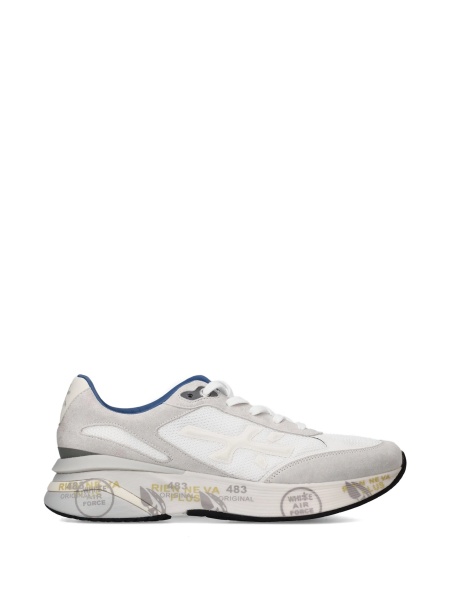Sneakers Premiata albi din piele si poliamida