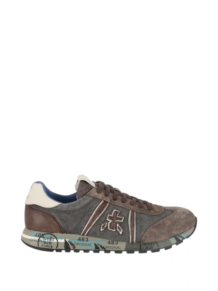 Sneakers Premiata maro din piele si poliamida
