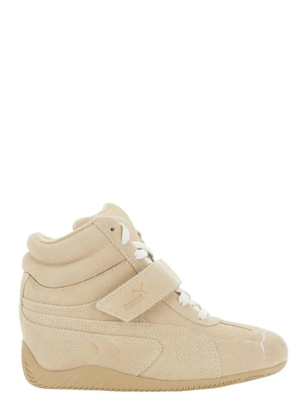 Sneakers PUMA bej din piele si material textil