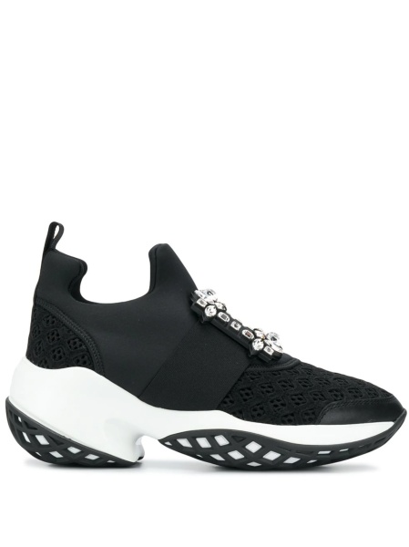 Sneakers Roger Vivier negri din piele si polyester
