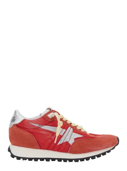 Sneakers 'Running Marathon' Red Sneakers with Star Patch on the Side and Laminated Heel in Leather for Women