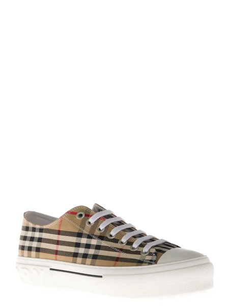 Sneakers Sneakers with Vintage Check Print and Rubber Sole in Beige for Men