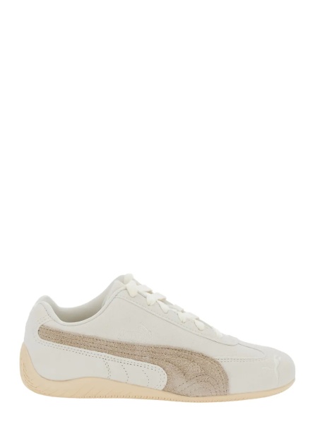 Sneakers 'Speedcat' White Sneakers with Logo Print on the Side and Logo Lettering on the Side in Suede Unisex