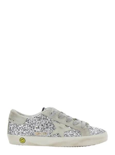 Sneakers SUPER STAR GLITTER UPPER SUEDE STAR AND HEEL Shoes with glitter and metallic leather for Girl