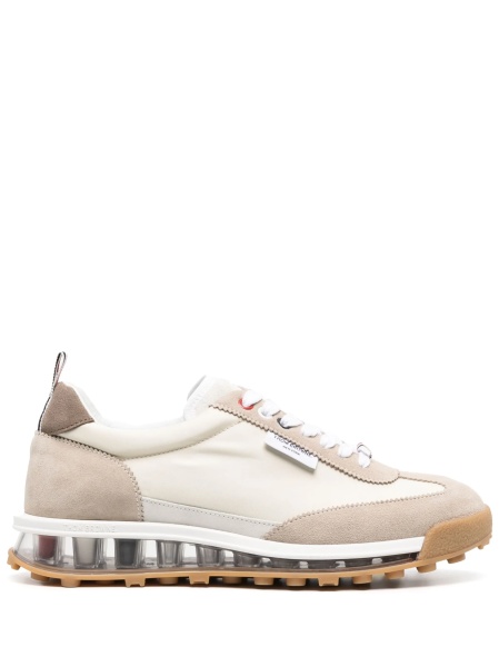 Sneakers Thom Browne tech runner neutri din material textil si piele intoarsa
