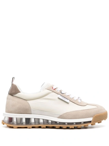 Sneakers Thom Browne tech runner neutri din material textil si piele intoarsa