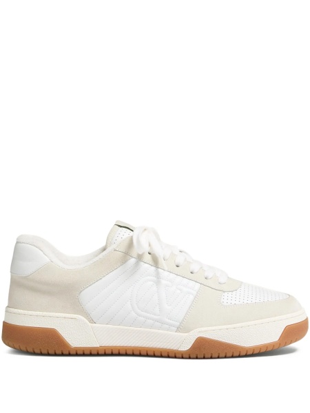 Sneakers Valentino Garavani albi din piele intoarsa si bos taurus