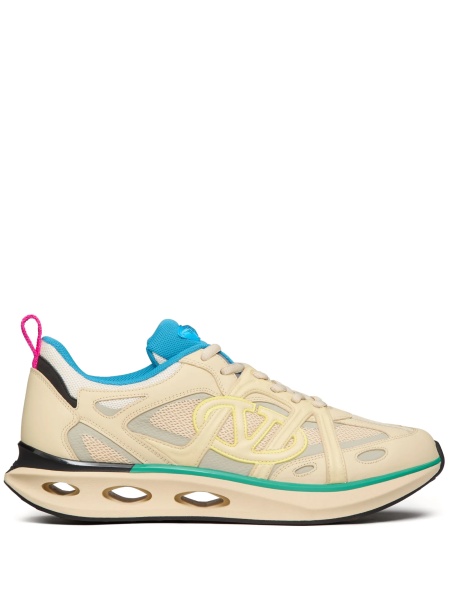 Sneakers Valentino Garavani neutri din piele si material textil