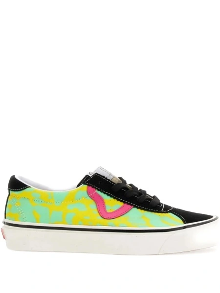 Sneakers Vans negri din material textil si piele intoarsa