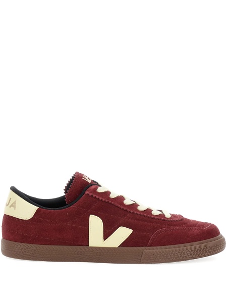 Sneakers VEJA rosii din piele si poliester reciclat