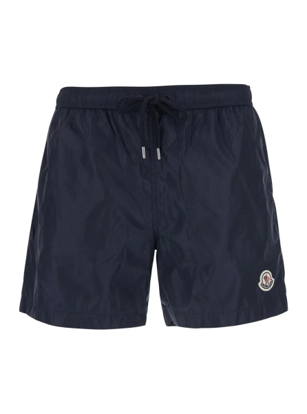 Sorturi Blue Swim shorts with Elasticated Waist and Logo Patch on the Front in Tech Fabricc for Men