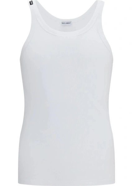 Top Dolce & Gabbana alb din bumbac