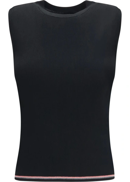 Top Thom Browne negru din lana merino
