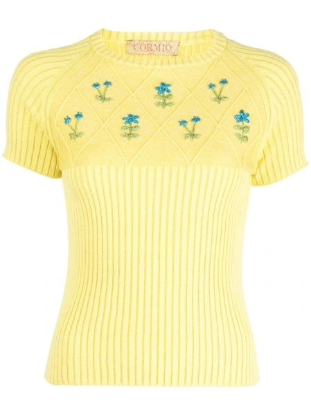 Top tricotat CORMIO galben