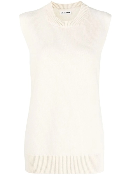 Top tricotat Jil Sander alb