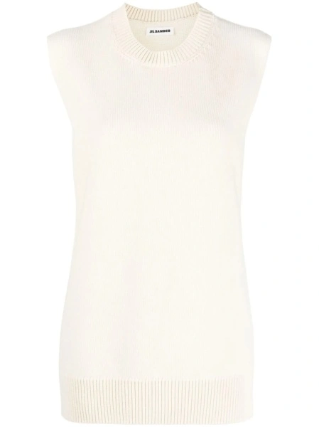 Top tricotat Jil Sander alb