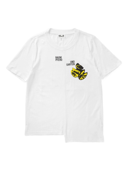 Tricou Baum und Pferdgarten alb