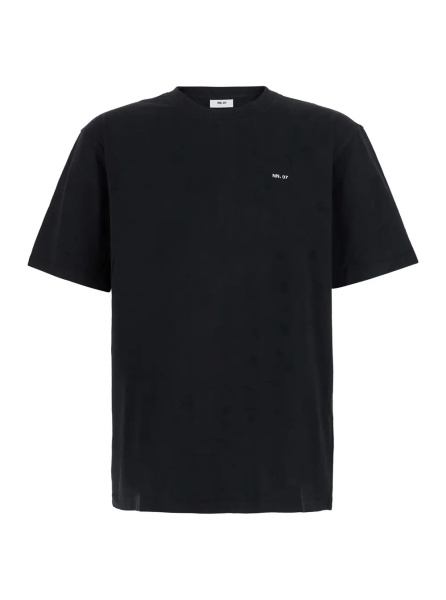 Tricou Black T-Shirt with Round Neck and Short Sleeves for Men
