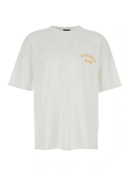 Tricou DSQUARED2 alb din bumbac