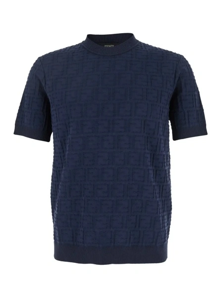 Tricou Fendi albastru din bumbac