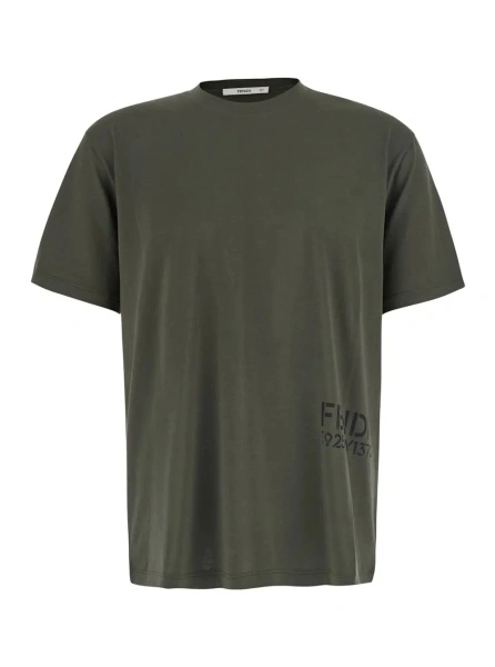 Tricou Fendi verde din bumbac