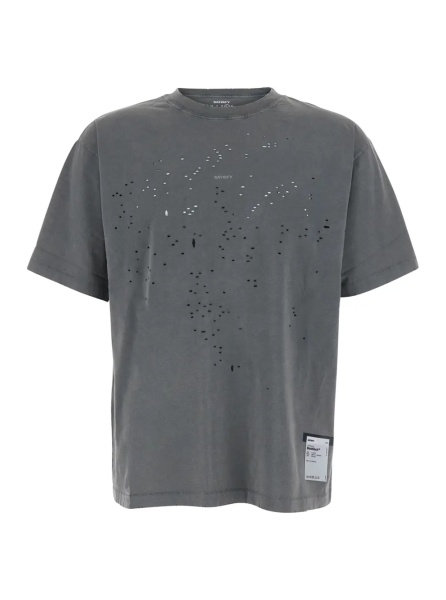 Tricou Gray T-Shirt with Round Neck and Logo on the Front for Men