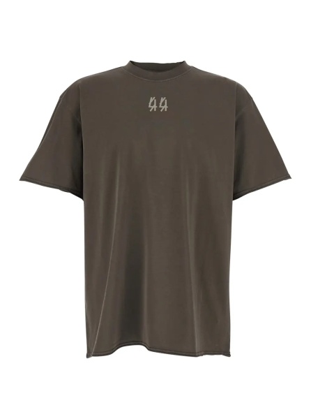Tricou Grey Crew Neck T-Shirt with Maxi Logo on the Back in Cotton for Men