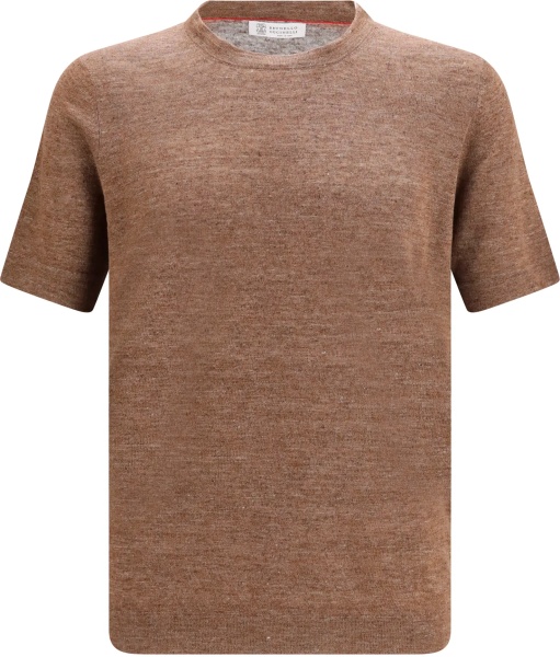 Tricou Linen and cotton crewneck T-shirt