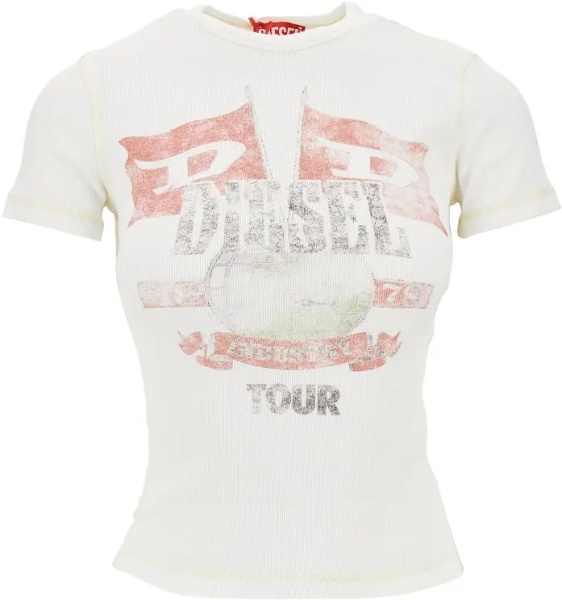 Tricou 'Marsy' ribbed cotton T-shirt