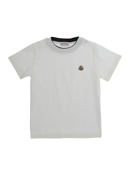 Tricou Moncler alb din bumbac