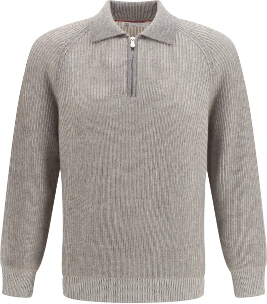 Tricou Polo Cashmere Milano Stitch Polo Sweater with zip