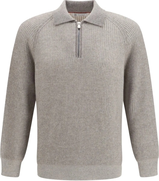 Tricou Polo Cashmere Milano Stitch Polo Sweater with zip