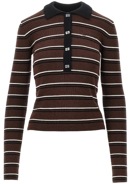 Tricou Polo Knitted polo shirt with striped motif