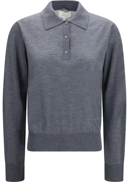 Tricou Polo Miles long-sleeve fine-knit Polo