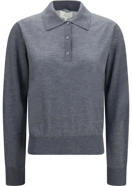 Tricou Polo Miles long-sleeve fine-knit Polo