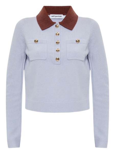 Tricou Polo Self-Portrait albastru